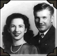 Daphne and Roy Tibbets, wedding photo 1944.